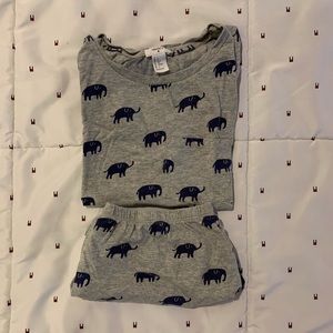 Elephant Patterned Pajama Set (Shorts & T-Shirt)